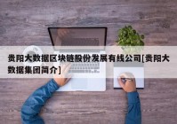 贵阳大数据区块链股份发展有线公司[贵阳大数据集团简介]