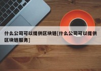 什么公司可以提供区块链[什么公司可以提供区块链服务]